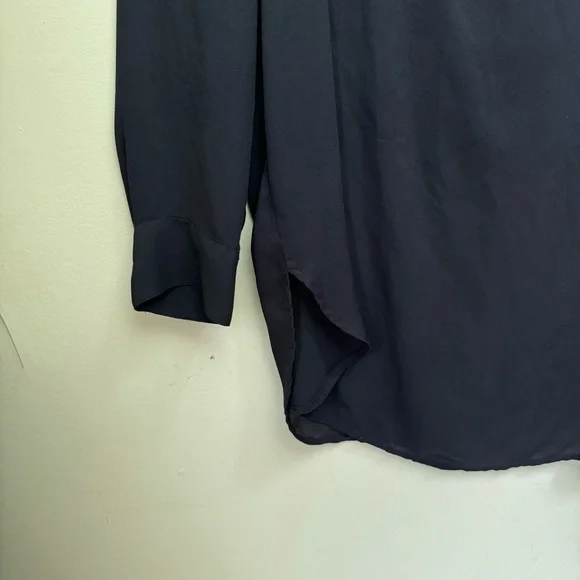 Kenneth Cole Lightweight Cowl Neck Flowy Oversized Tunic Blouse Side Slits Boho - Picture 10 of 16